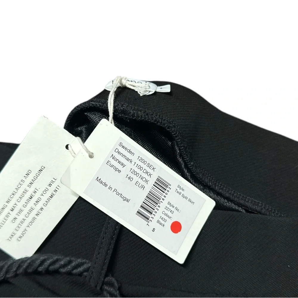 NWT Filippa K Twill Split Skirt in Black Size S - Picture 8 of 8